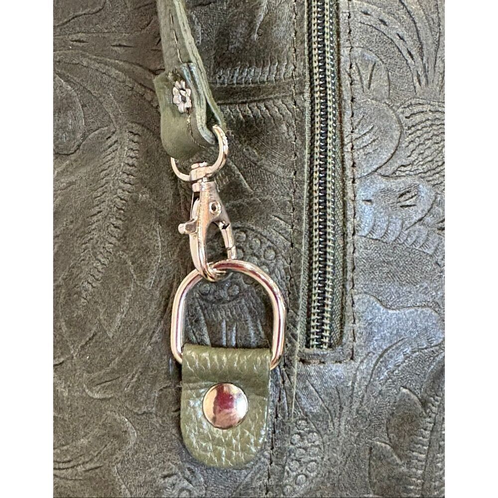 SOLO PERCHE - 🎉HP🎉NWOT "Varese" Tooled Leather Shoulder-to-Backpack/Olive Green - Picture 16 of 16